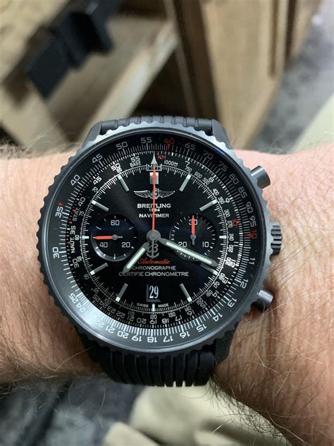 breitling black and white|Breitling black steel.